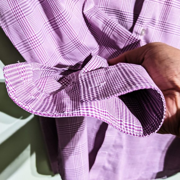 Kenneth Cole New York gingham pattern shirt, non iron, men's size 16 32/33 - Picture 5 of 11